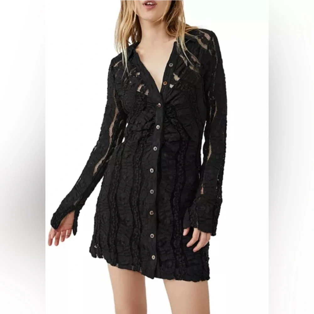 NWT Free People Shayla Lace Mini Dress - Picture 5 of 15